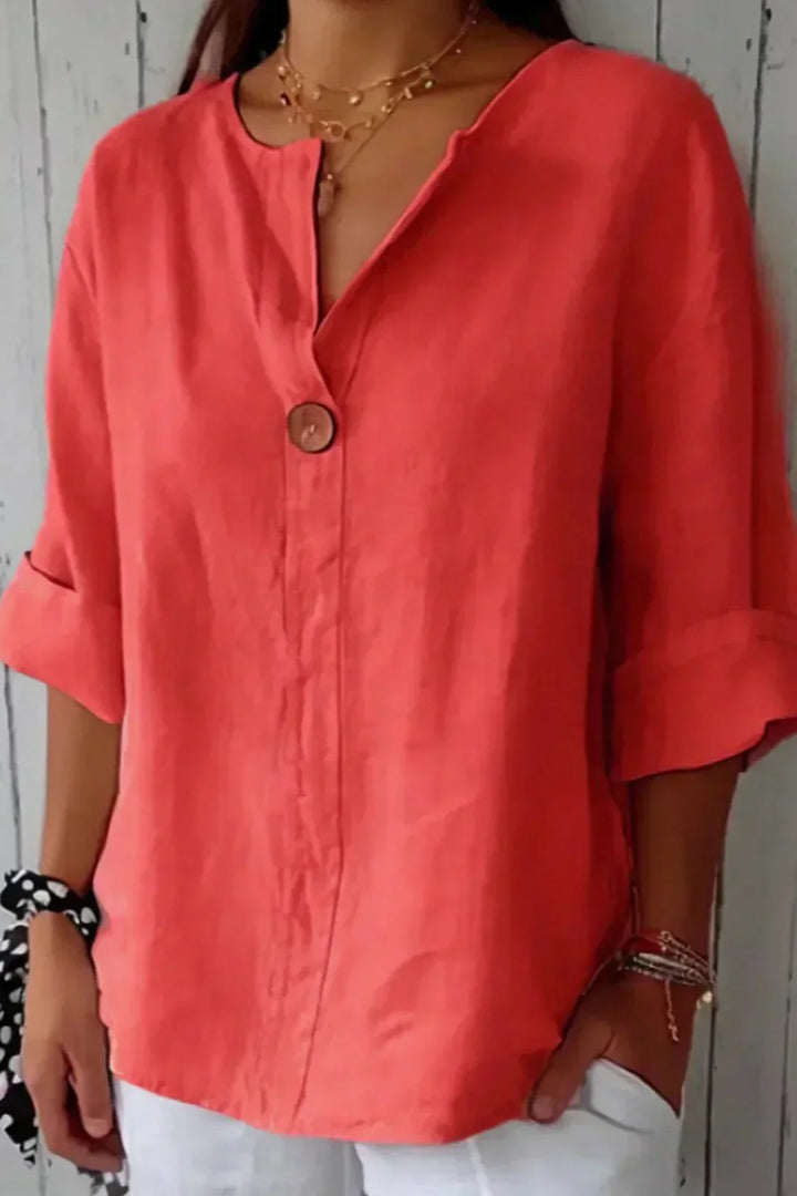 Rowena Linen Tops – Relaxed Fit Ladies Linen Shirt for Effortless Summer Style