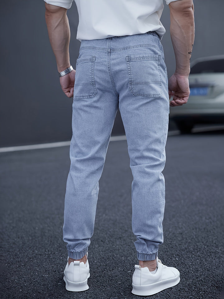 Brent Men’s Cargo Jogger Pants – Elastic Waist with Tapered Fit and Side Pockets