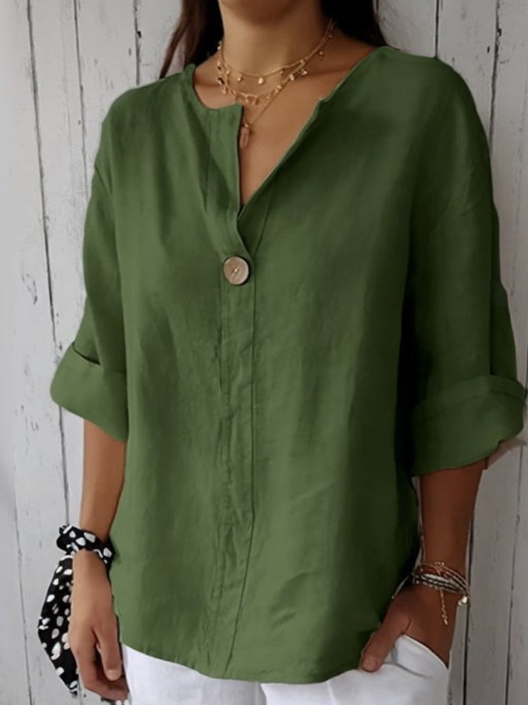 Melbourne The Label | Relaxed V-Neck Linen Top