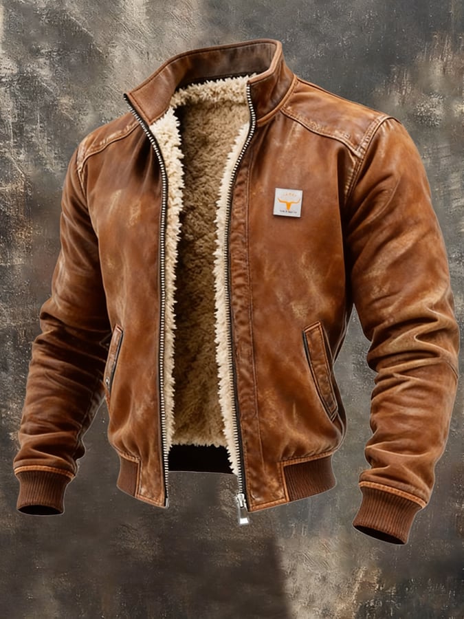 Fletcher™ | Worn suede effect jacket with structured collar