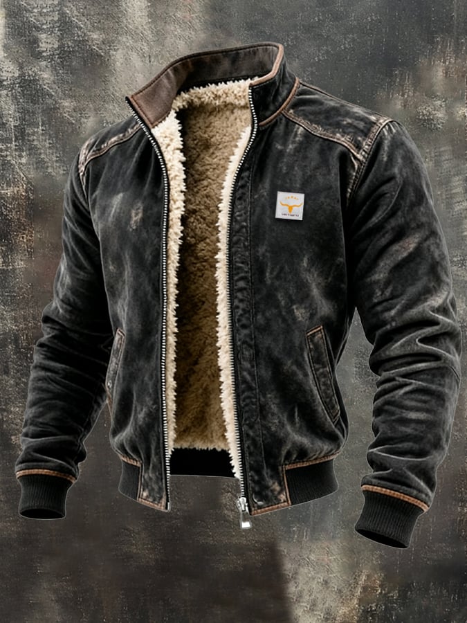 Fletcher™ | Worn suede effect jacket with structured collar