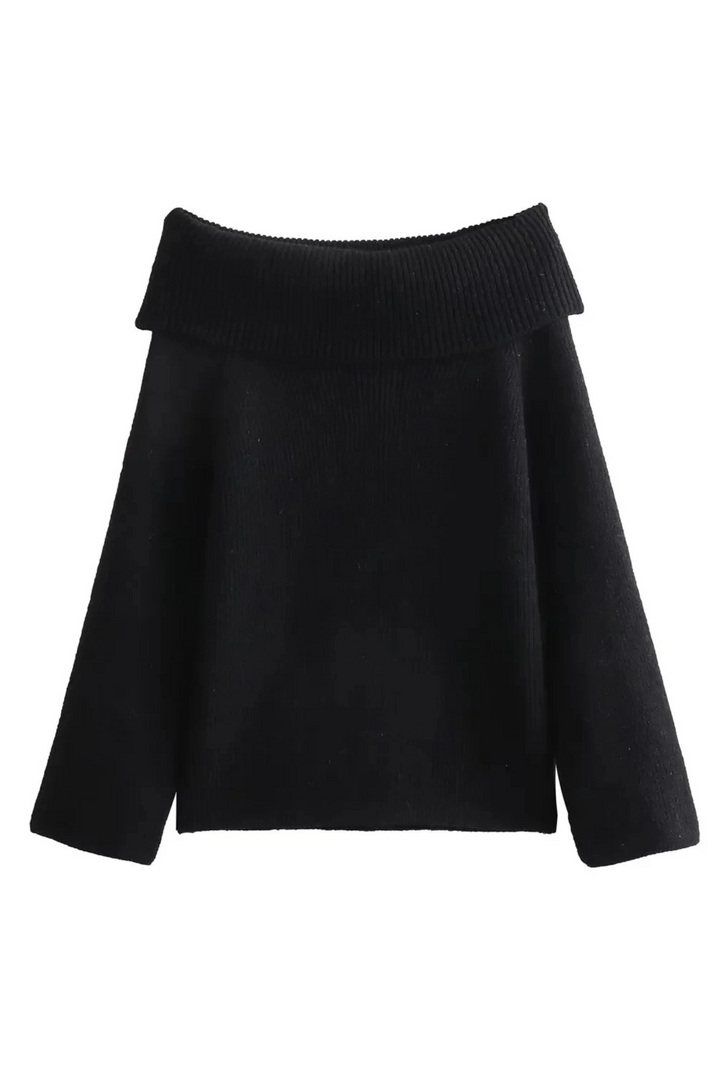 Joliana - Off-Shoulder Layered Knitted Top