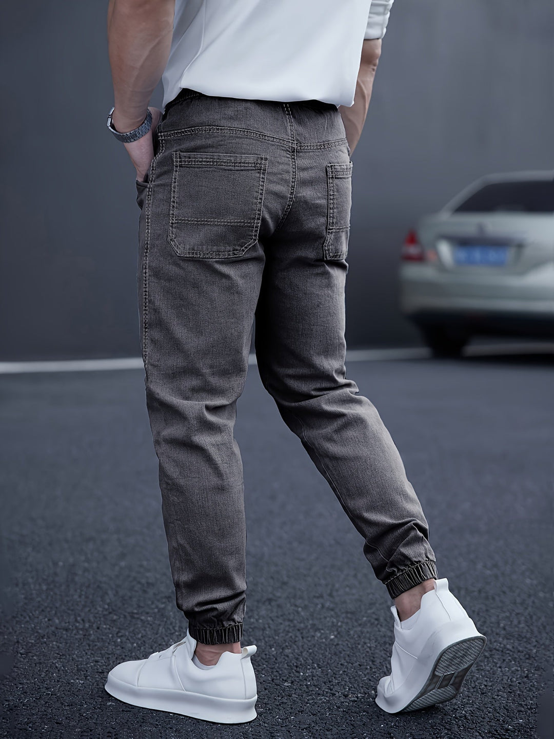Brent Men’s Cargo Jogger Pants – Elastic Waist with Tapered Fit and Side Pockets