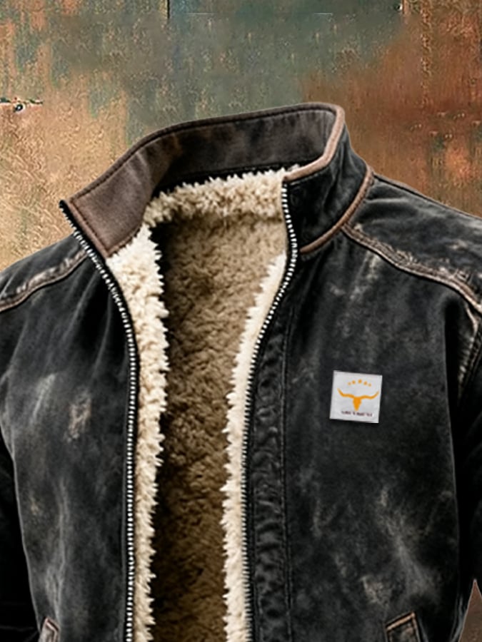 Fletcher™ | Worn suede effect jacket with structured collar