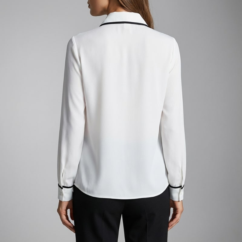 Contrast Tie Blouse