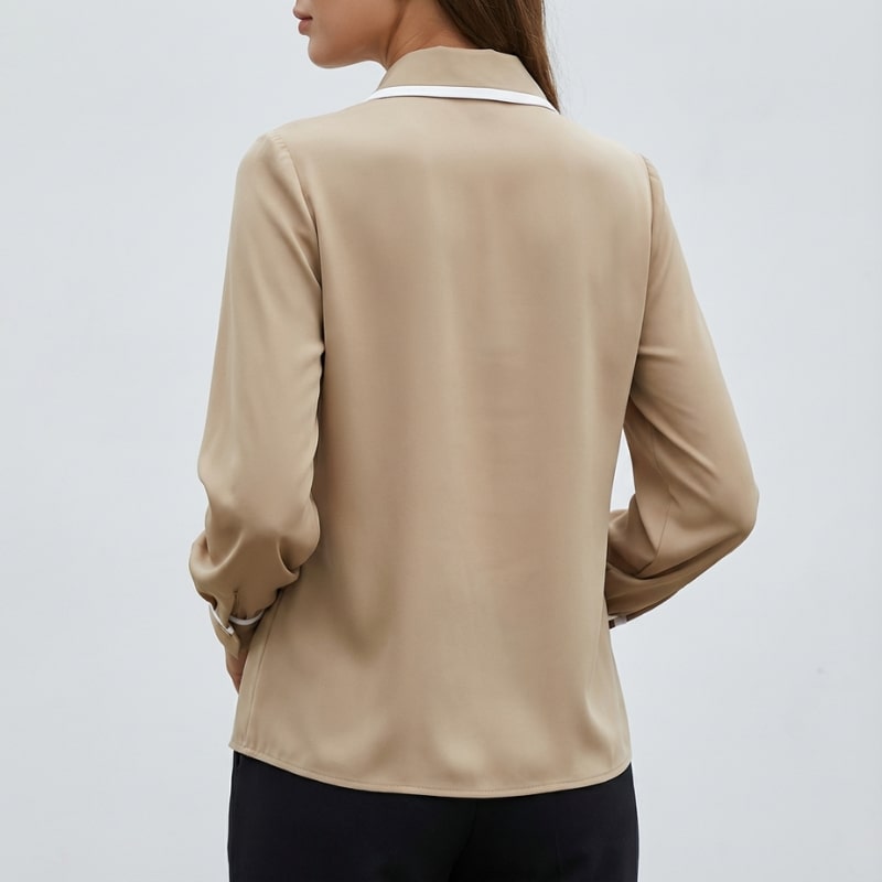 Contrast Tie Blouse