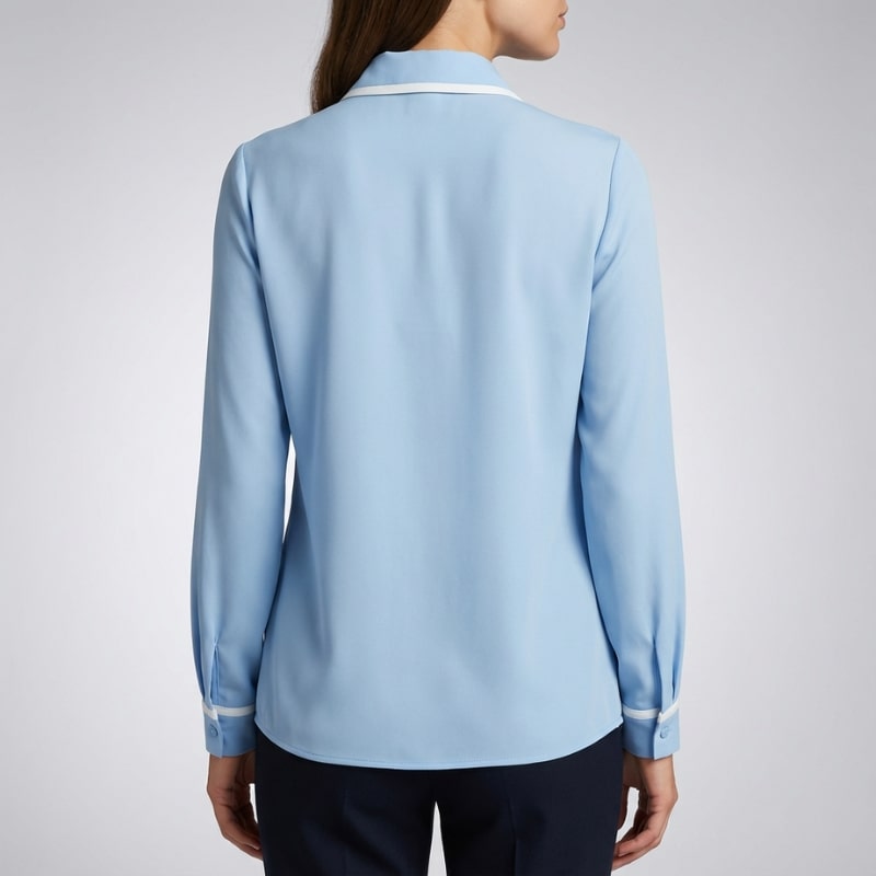 Contrast Tie Blouse