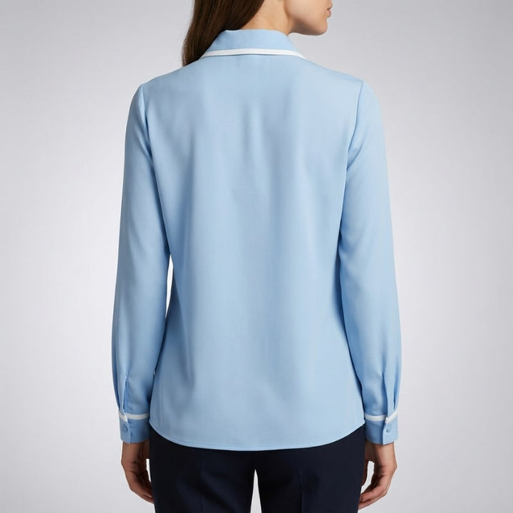 Contrast Tie Blouse