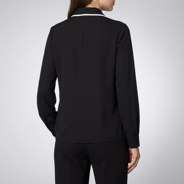 Contrast Tie Blouse