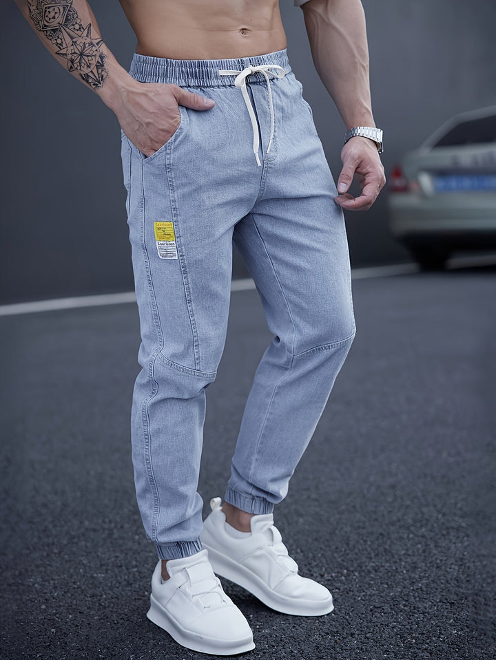 Brent Men’s Cargo Jogger Pants – Elastic Waist with Tapered Fit and Side Pockets