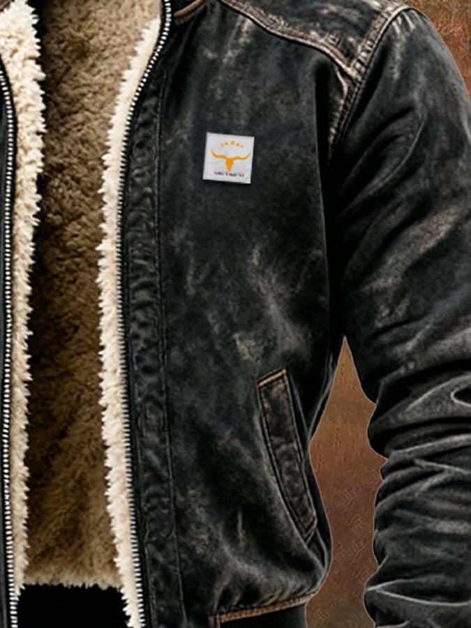 Fletcher™ | Worn suede effect jacket with structured collar