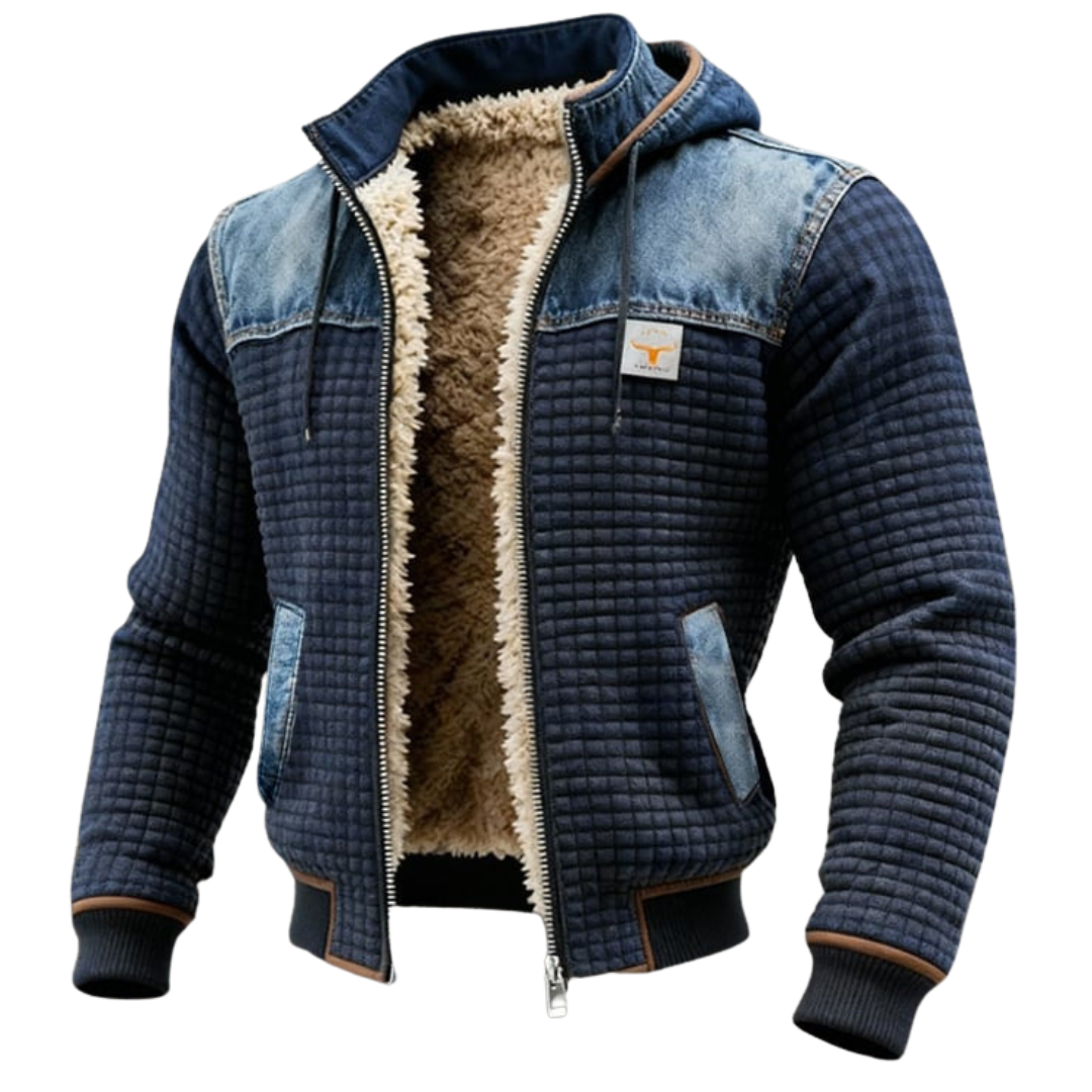 Easton™ | Quilted jacket with denim details
