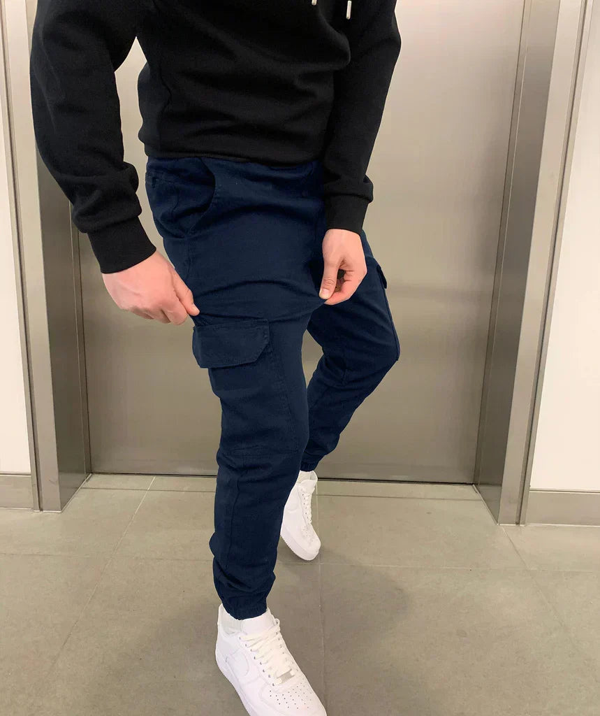 Carter Men’s Cargo Pants – Tapered Fit with Drawstring Waist & Utility Pockets