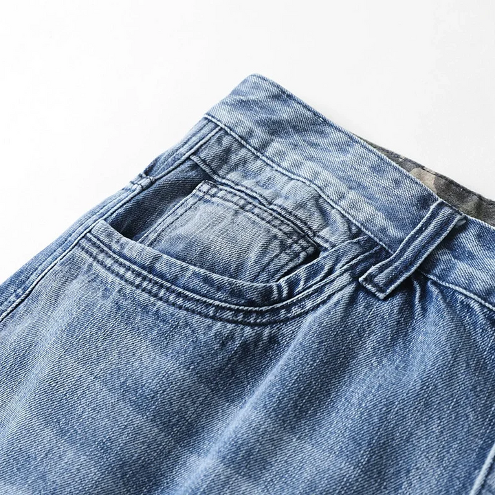 Griffin Men’s Cargo Pants – Faded Denim Trousers with Relaxed Fit & Utility Pockets