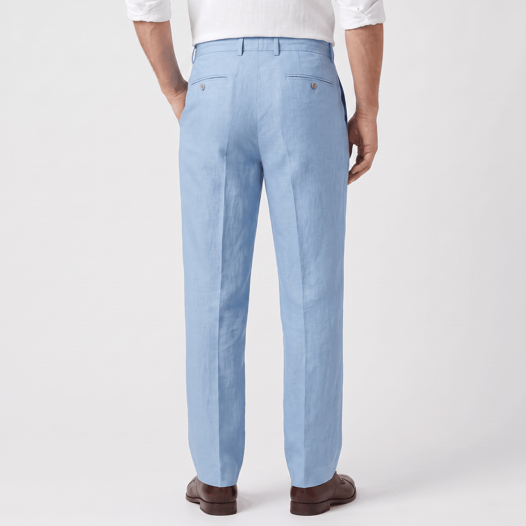 Ethan Linen Drawstring Trousers – Relaxed Straight-Leg Breathable Menswear