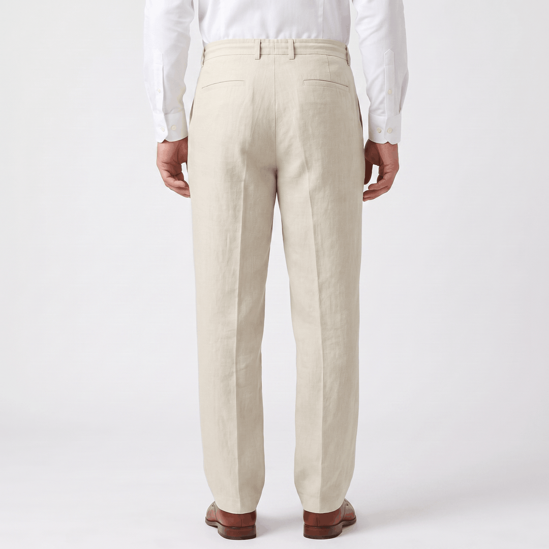 Ethan Linen Drawstring Trousers – Relaxed Straight-Leg Breathable Menswear