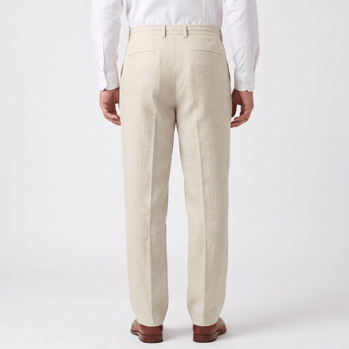Ethan Linen Drawstring Trousers – Relaxed Straight-Leg Breathable Menswear