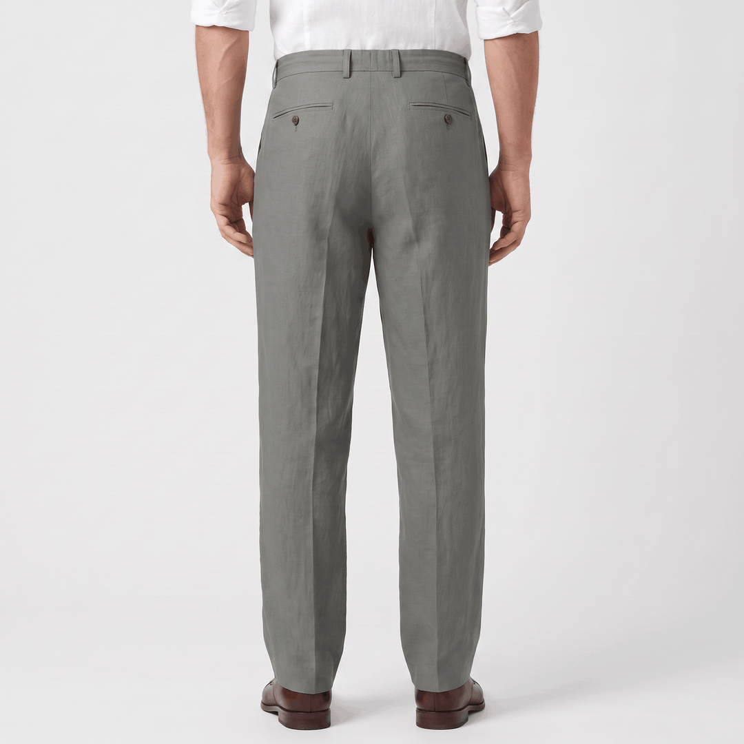 Ethan Linen Drawstring Trousers – Relaxed Straight-Leg Breathable Menswear