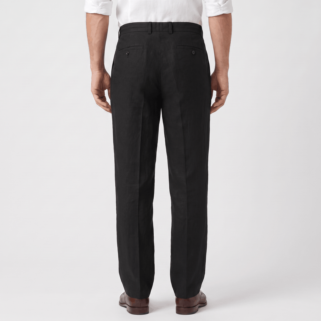Ethan Linen Drawstring Trousers – Relaxed Straight-Leg Breathable Menswear