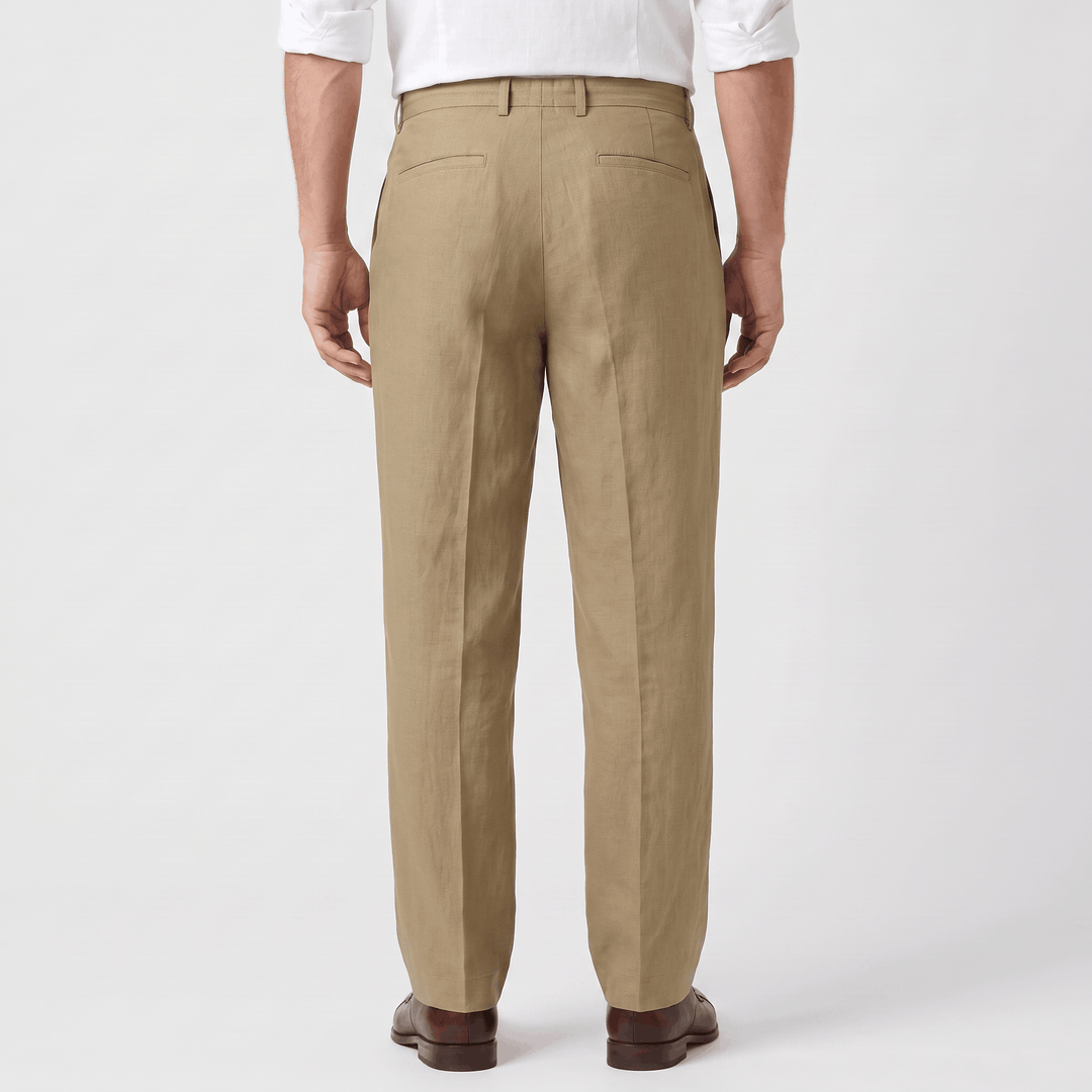 Ethan Linen Drawstring Trousers – Relaxed Straight-Leg Breathable Menswear