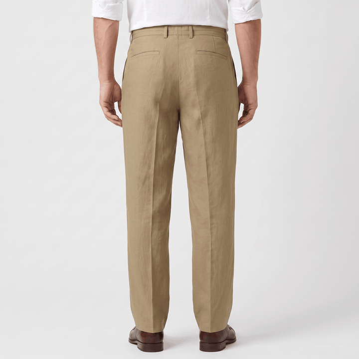 Ethan Linen Drawstring Trousers – Relaxed Straight-Leg Breathable Menswear