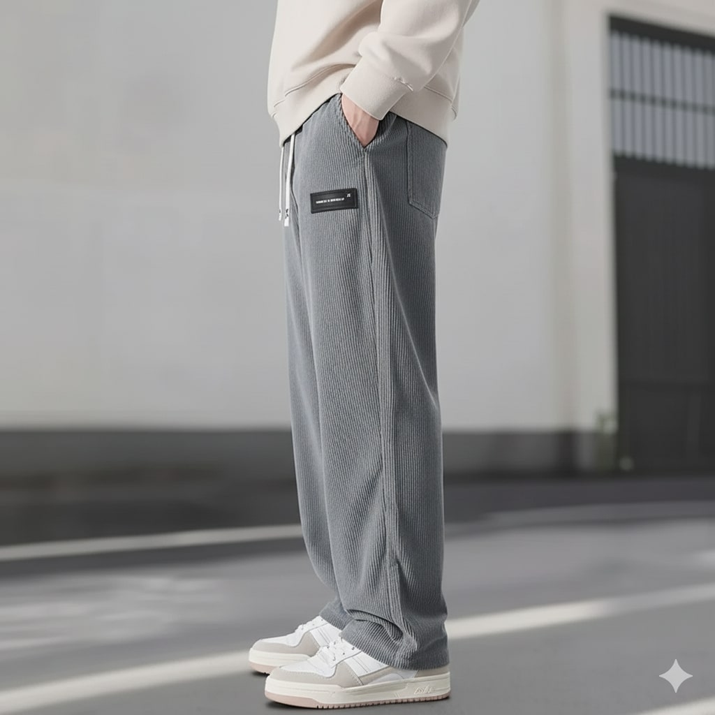 Caleb Men’s Corduroy Sweatpants – Plush Stretch Fabric with Deep Secure Pockets