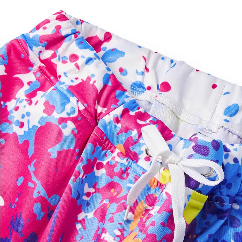 Ethan Wide-Leg Sweatpants – Cotton Blend with Paint-Splash Print and Drawstring Waist