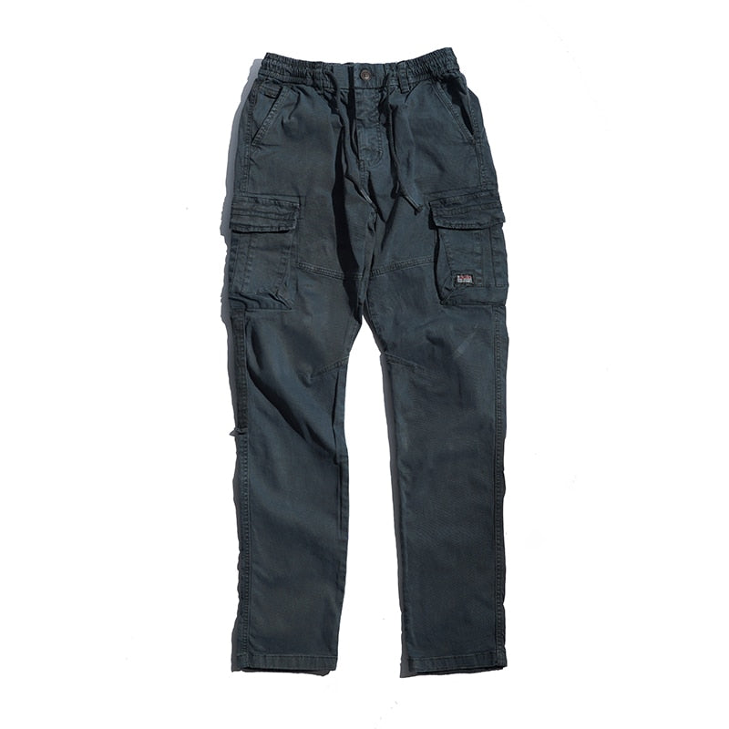 Griffin Men’s Cargo Pants – Vintage Cotton Tactical Trousers with Drawstring Waist