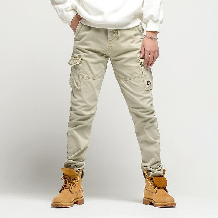 Griffin Men’s Cargo Pants – Vintage Cotton Tactical Trousers with Drawstring Waist