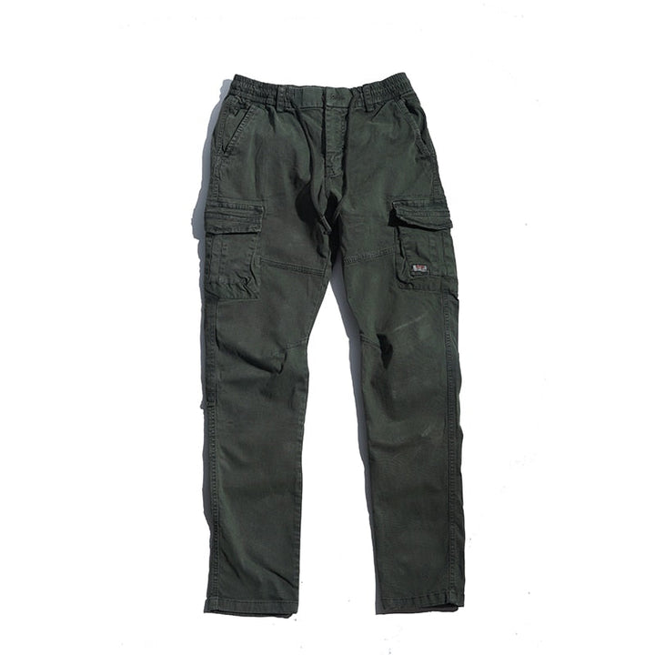 Griffin Men’s Cargo Pants – Vintage Cotton Tactical Trousers with Drawstring Waist