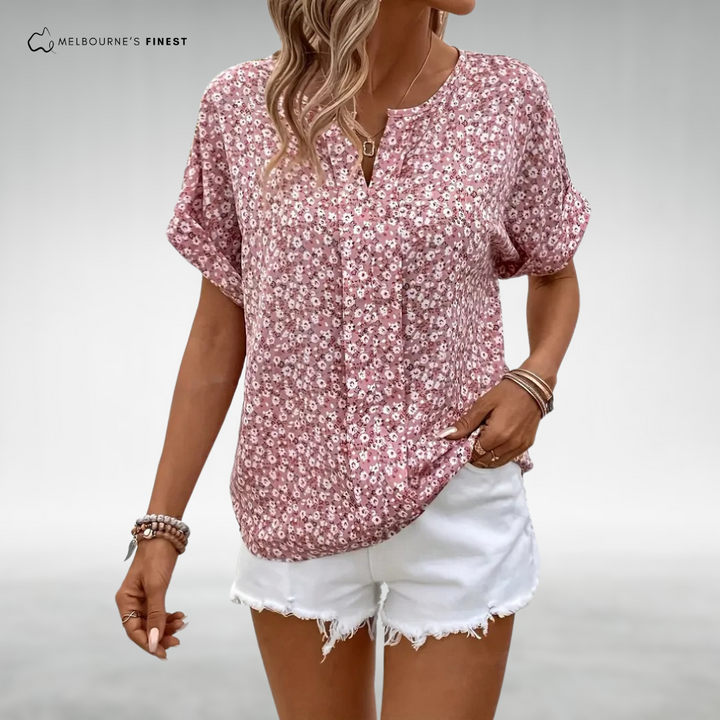 Benita™ Elegant Floral Print Blouse