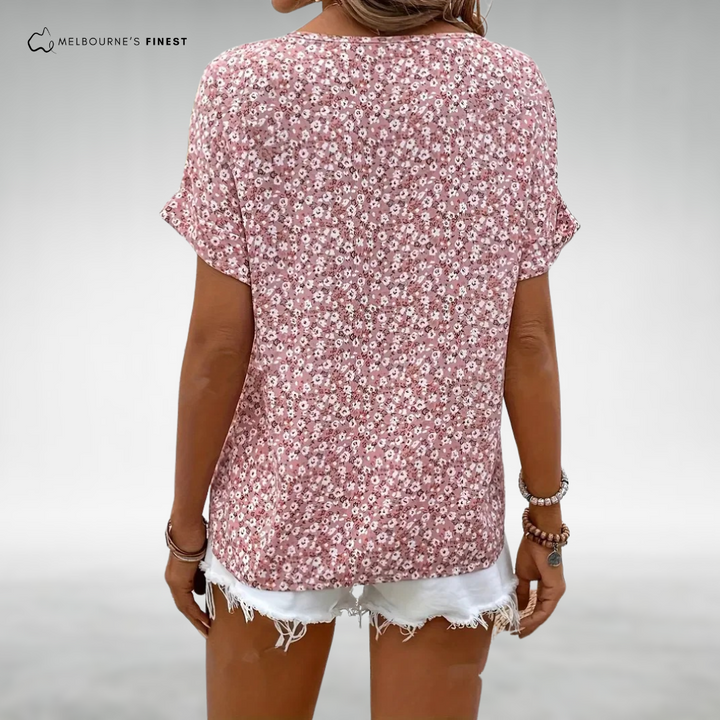 Benita™ Elegant Floral Print Blouse