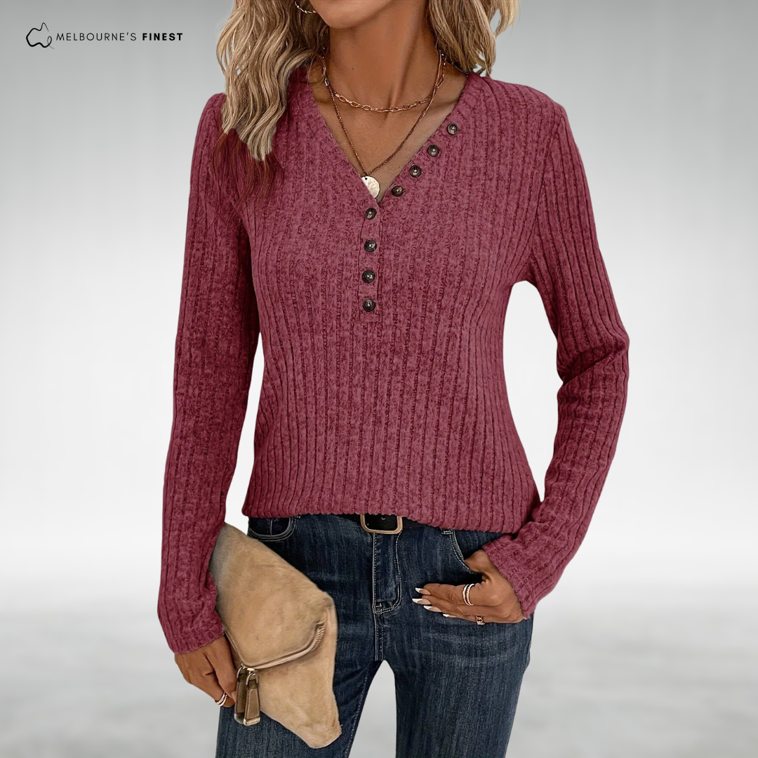 Beth™ Button Knit Top