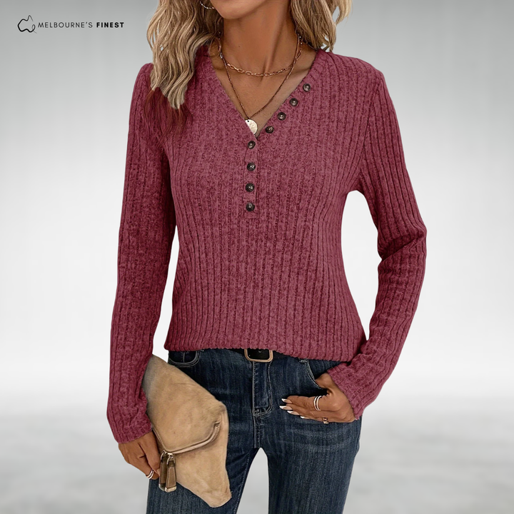 Beth™ Button Knit Top
