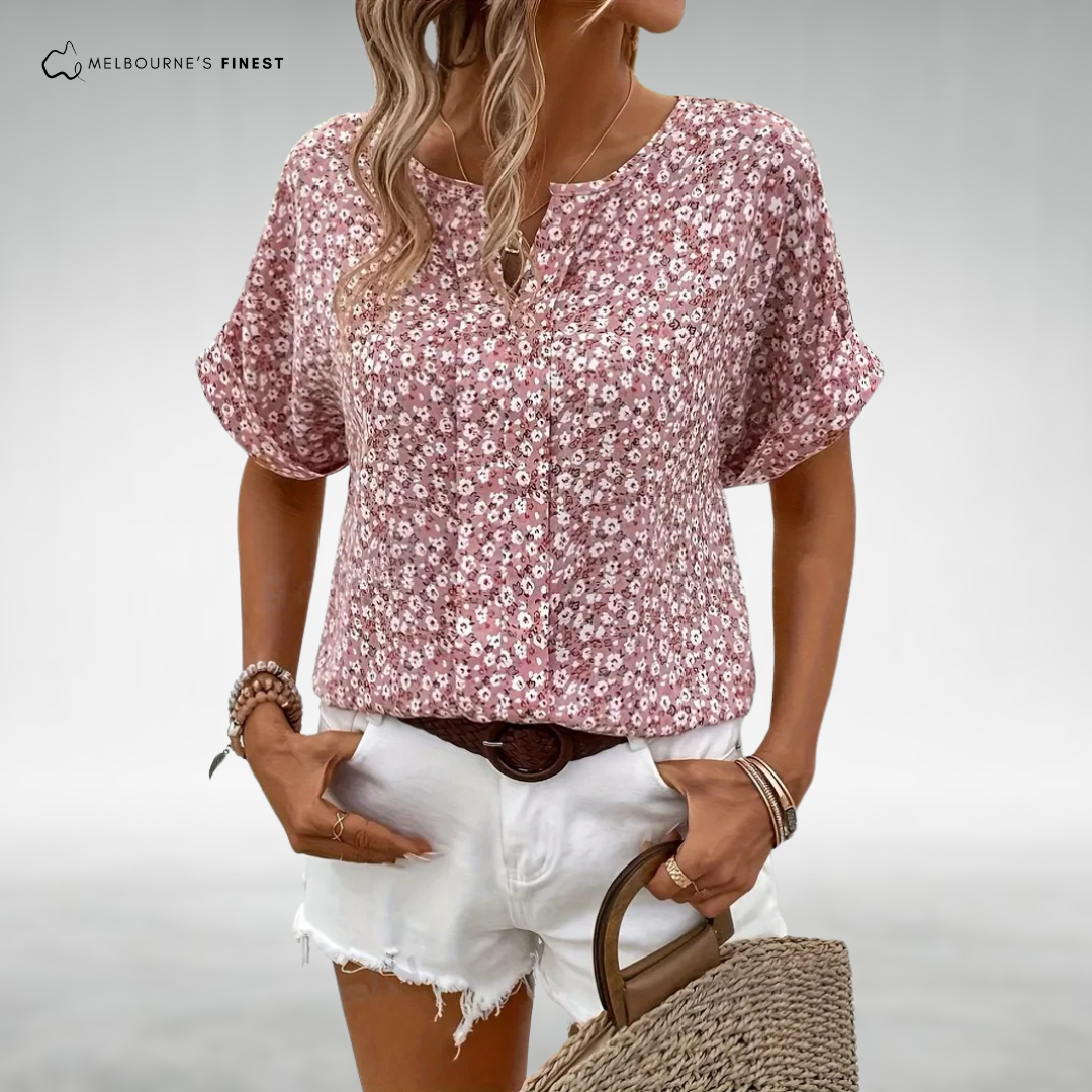 Benita™ Elegant Floral Print Blouse