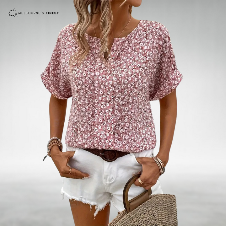 Benita™ Elegant Floral Print Blouse