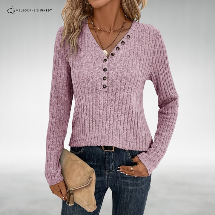 Beth™ Button Knit Top
