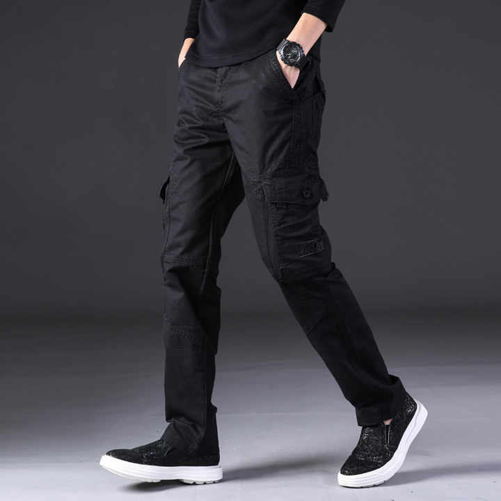 Jaxon Men’s Cargo Pants – Tech Fabric Tactical Trousers with Drawstring Waist & Tapered Fit
