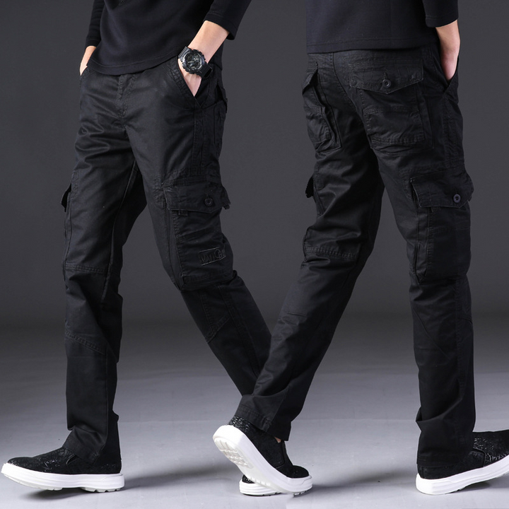Jaxon Men’s Cargo Pants – Tech Fabric Tactical Trousers with Drawstring Waist & Tapered Fit