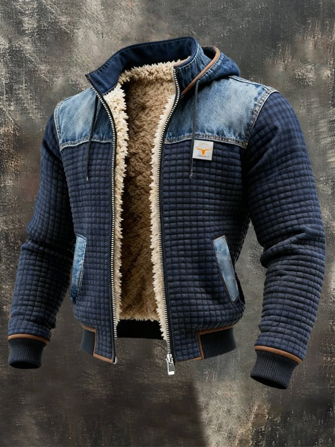 Easton™ | Quilted jacket with denim details