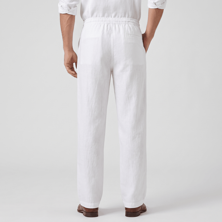 Romeo Linen-Blend Trousers – Relaxed Fit Drawstring Waist Smart-Casual Menswear