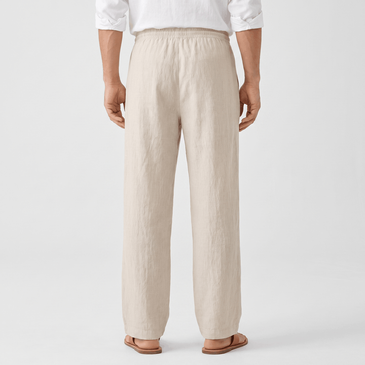 Romeo Linen-Blend Trousers – Relaxed Fit Drawstring Waist Smart-Casual Menswear