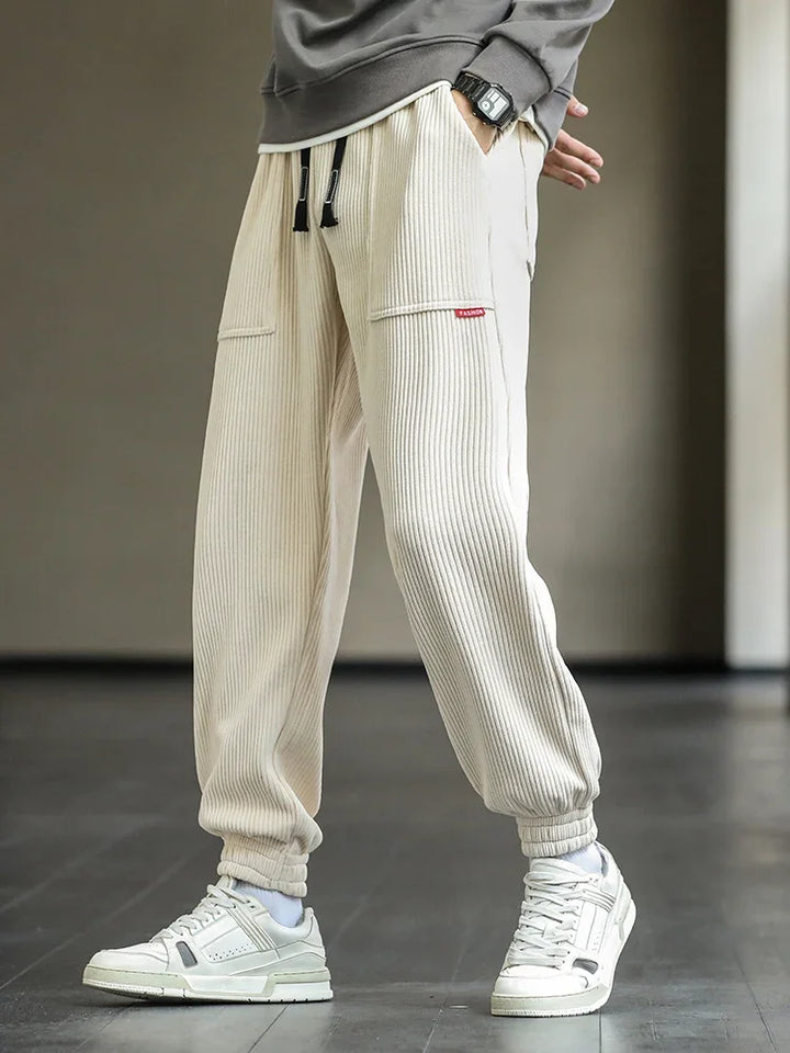 Lorenzo Corduroy Joggers – Tapered Soft-Touch Lounge Pants for Cold-Season Styling