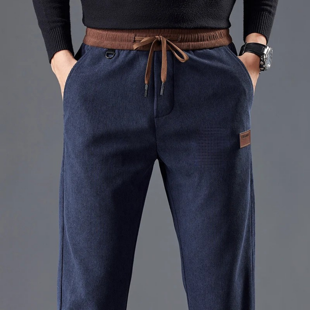 Matteo Corduroy Drawstring Pants – Soft Premium Elastic Waist Casual Trousers