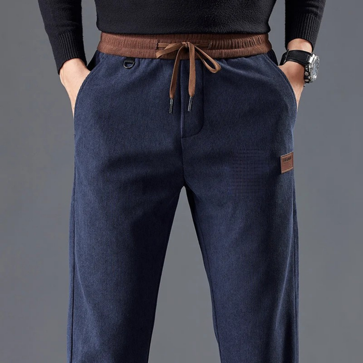 Matteo Corduroy Drawstring Pants – Soft Premium Elastic Waist Casual Trousers