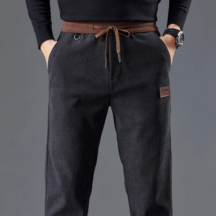 Matteo Corduroy Drawstring Pants – Soft Premium Elastic Waist Casual Trousers