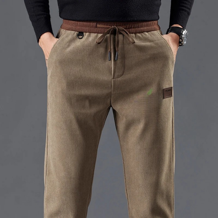 Matteo Corduroy Drawstring Pants – Soft Premium Elastic Waist Casual Trousers