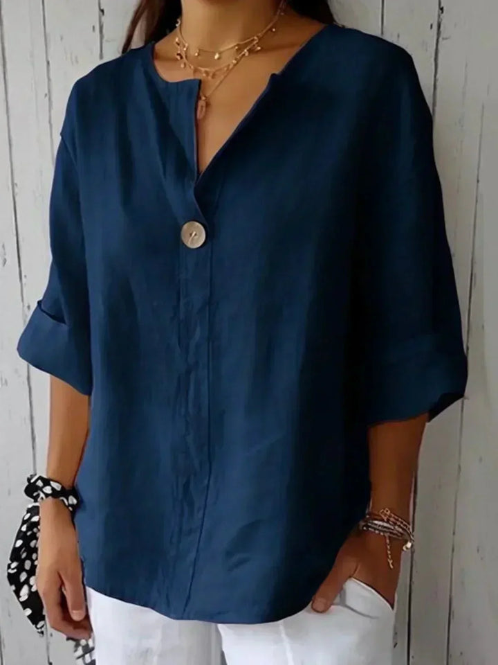 Melbourne The Label | Relaxed V-Neck Linen Top