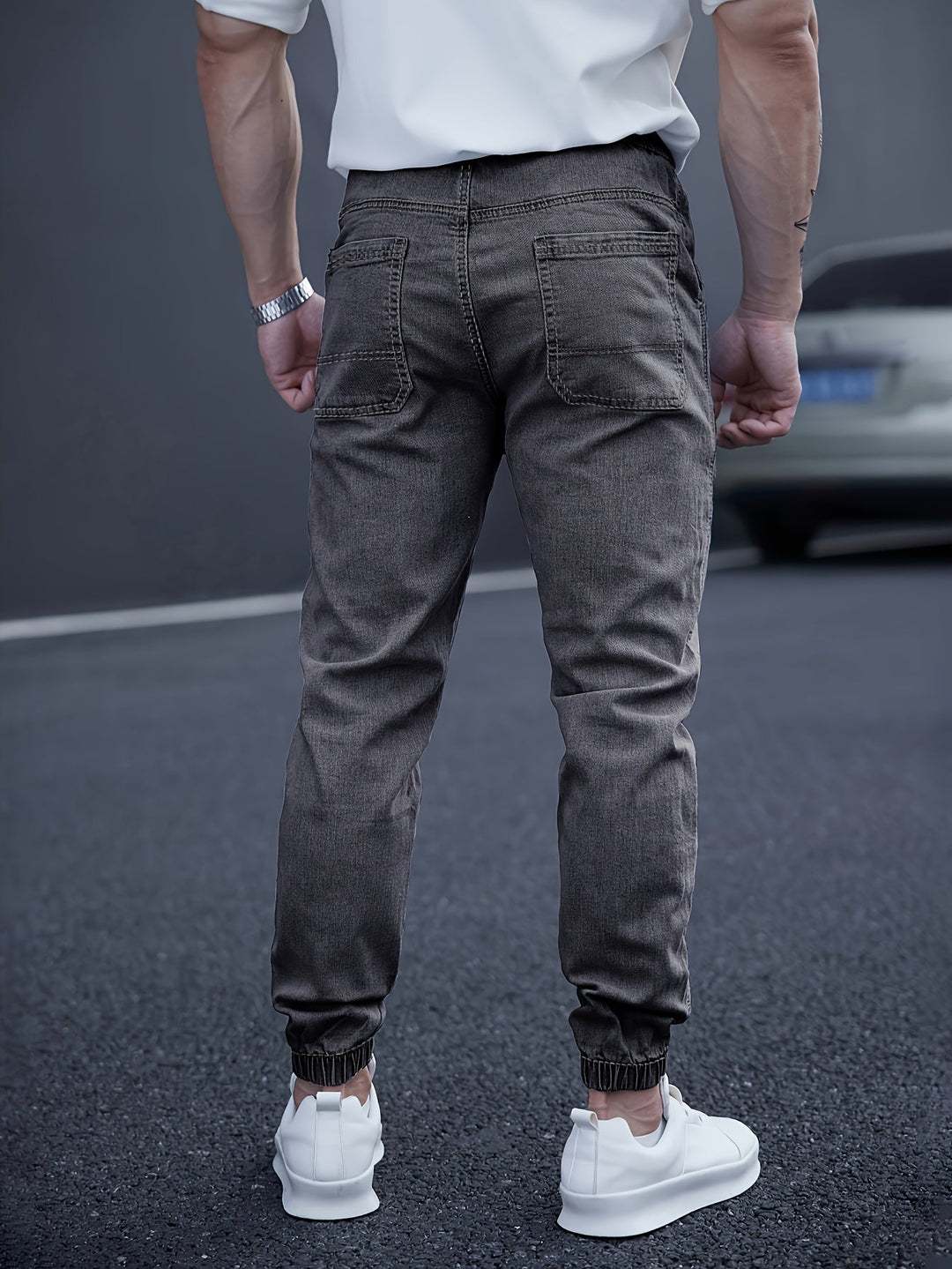 Brent Men’s Cargo Jogger Pants – Elastic Waist with Tapered Fit and Side Pockets
