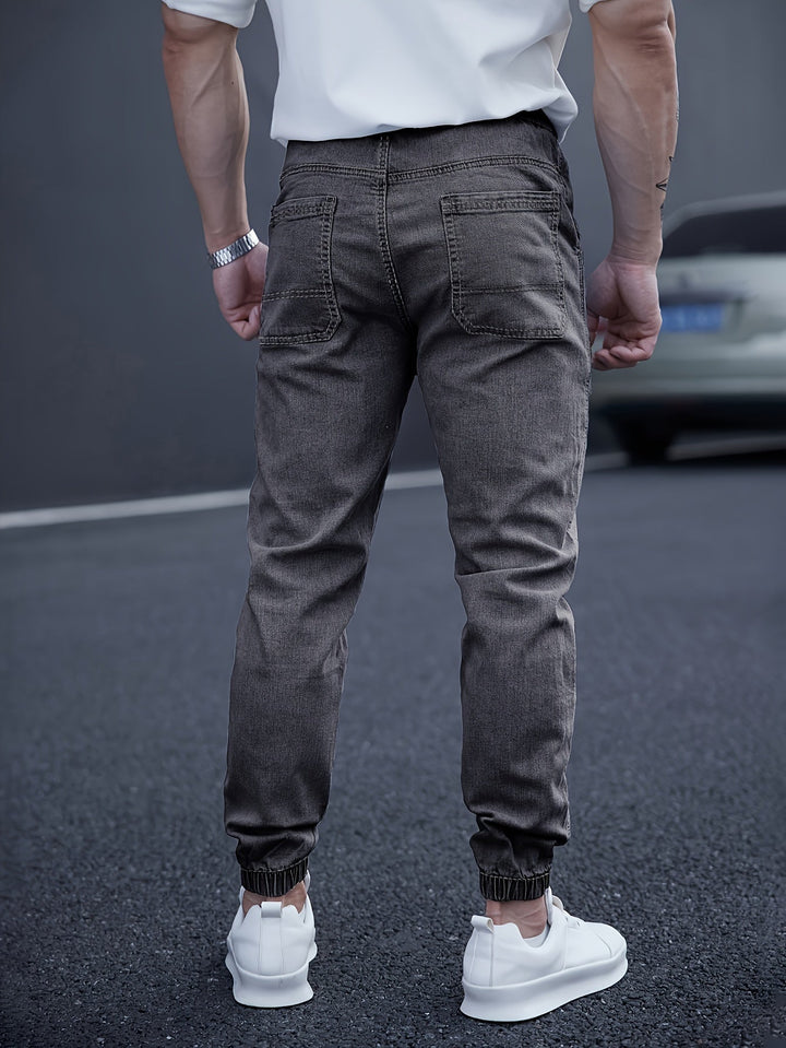 Brent Men’s Cargo Jogger Pants – Elastic Waist with Tapered Fit and Side Pockets